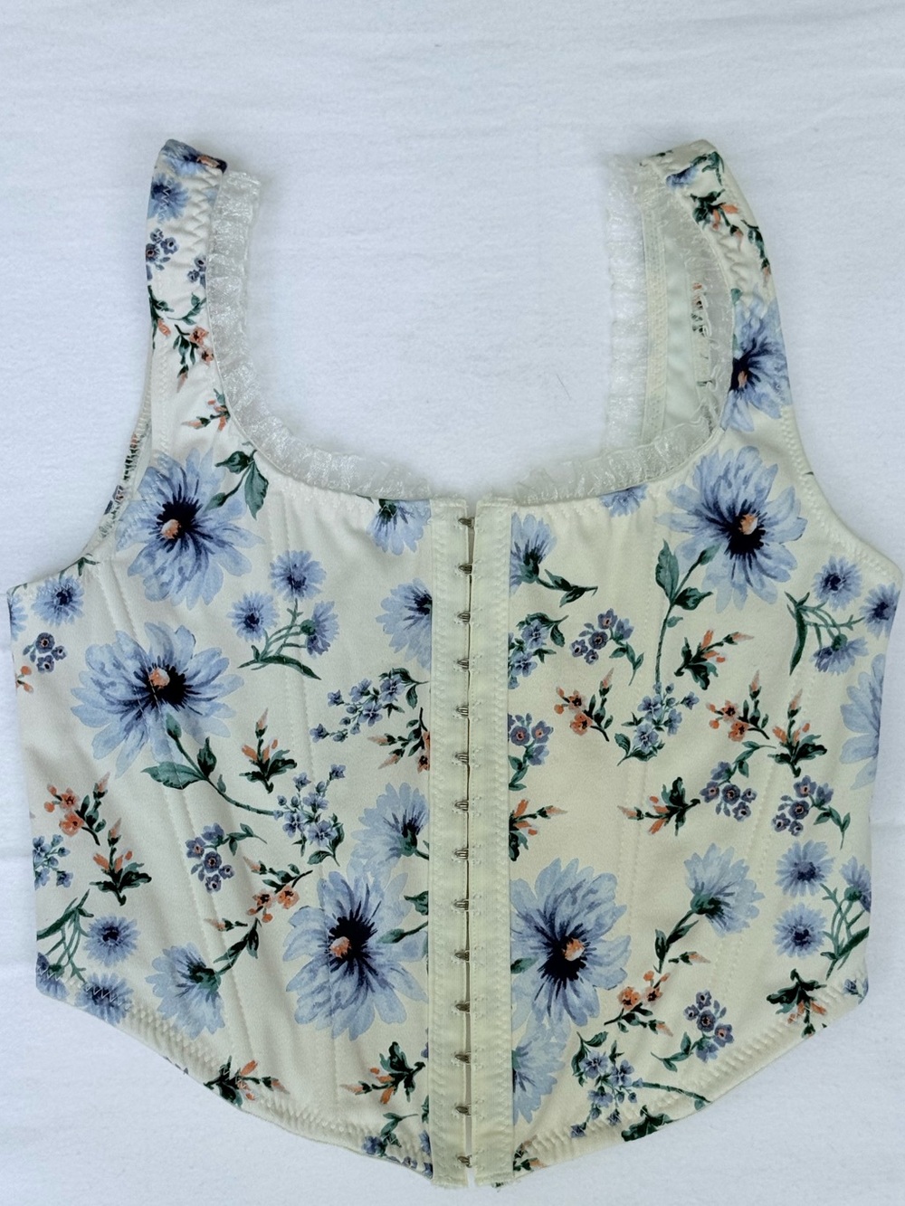 Altar’d State Floral Corset Top Blue Daisy Bustier Tank Size XS Cottagecore - Picture 2 of 8